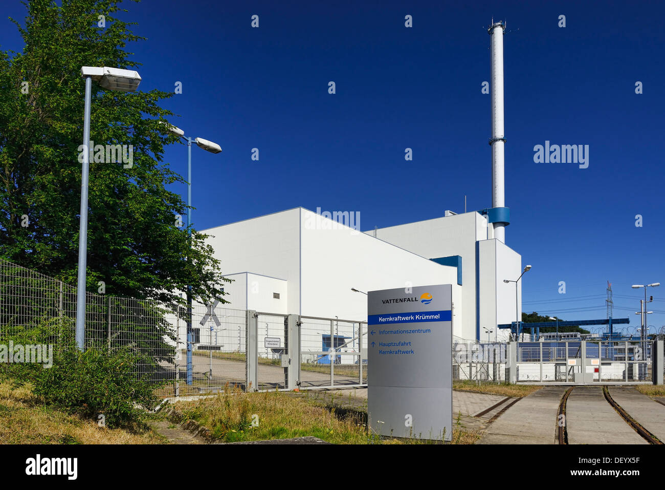 Switched off nuclear power plant Kruemmel in Geesthacht, Schleswig - Holstein, Germany, Europe, Abgeschaltetes Kernkraftwerk Krü Stock Photo