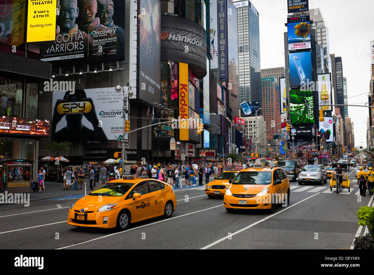 Yellow cabs, Times Square, Manhattan, New York, USA Stock Photo