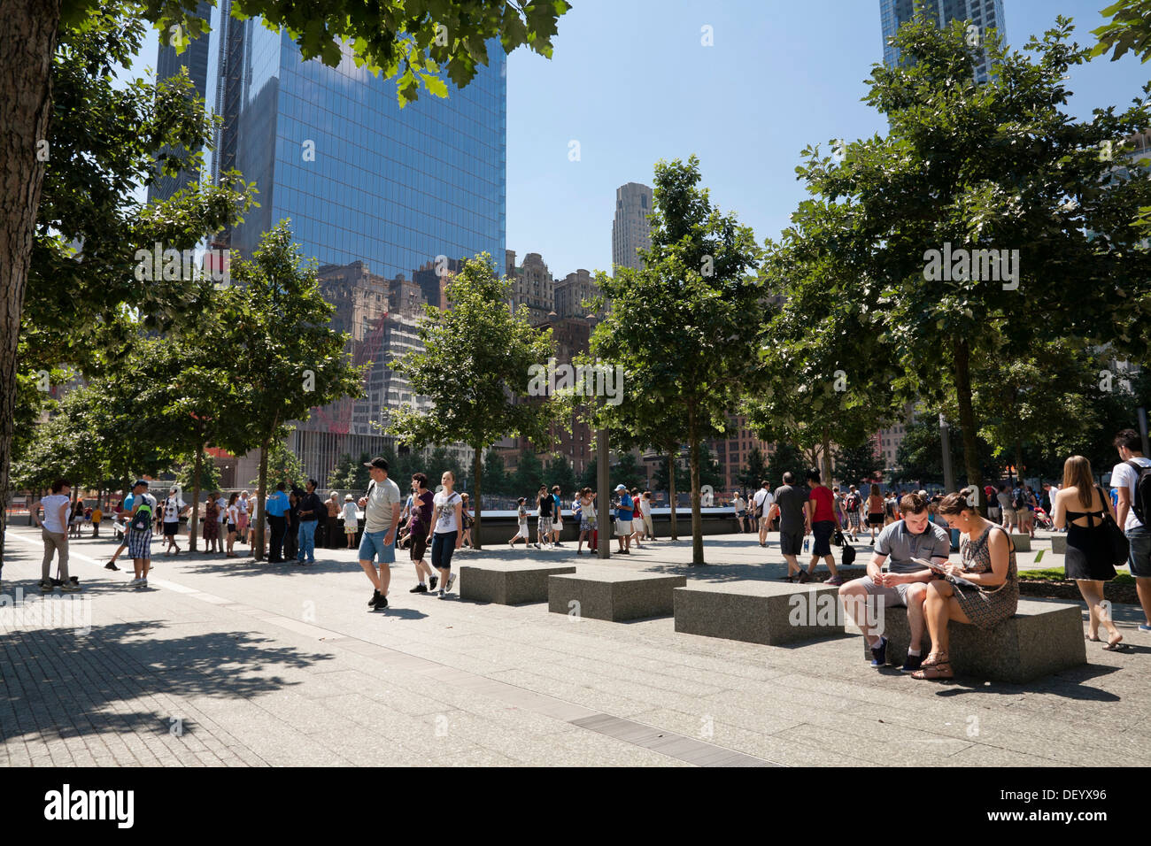 9-11 Memorial, World Trade Center Site, Downtown Manhattan, New York City, USA Stock Photo