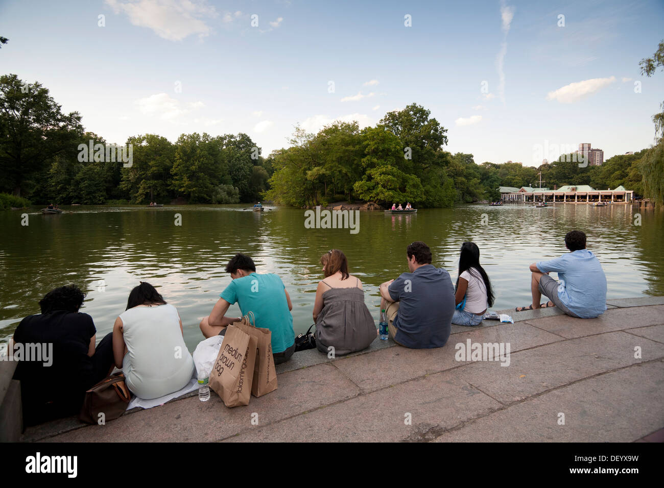 The Lake, Central Park, Manhattan, New York City, USA Stock Photo