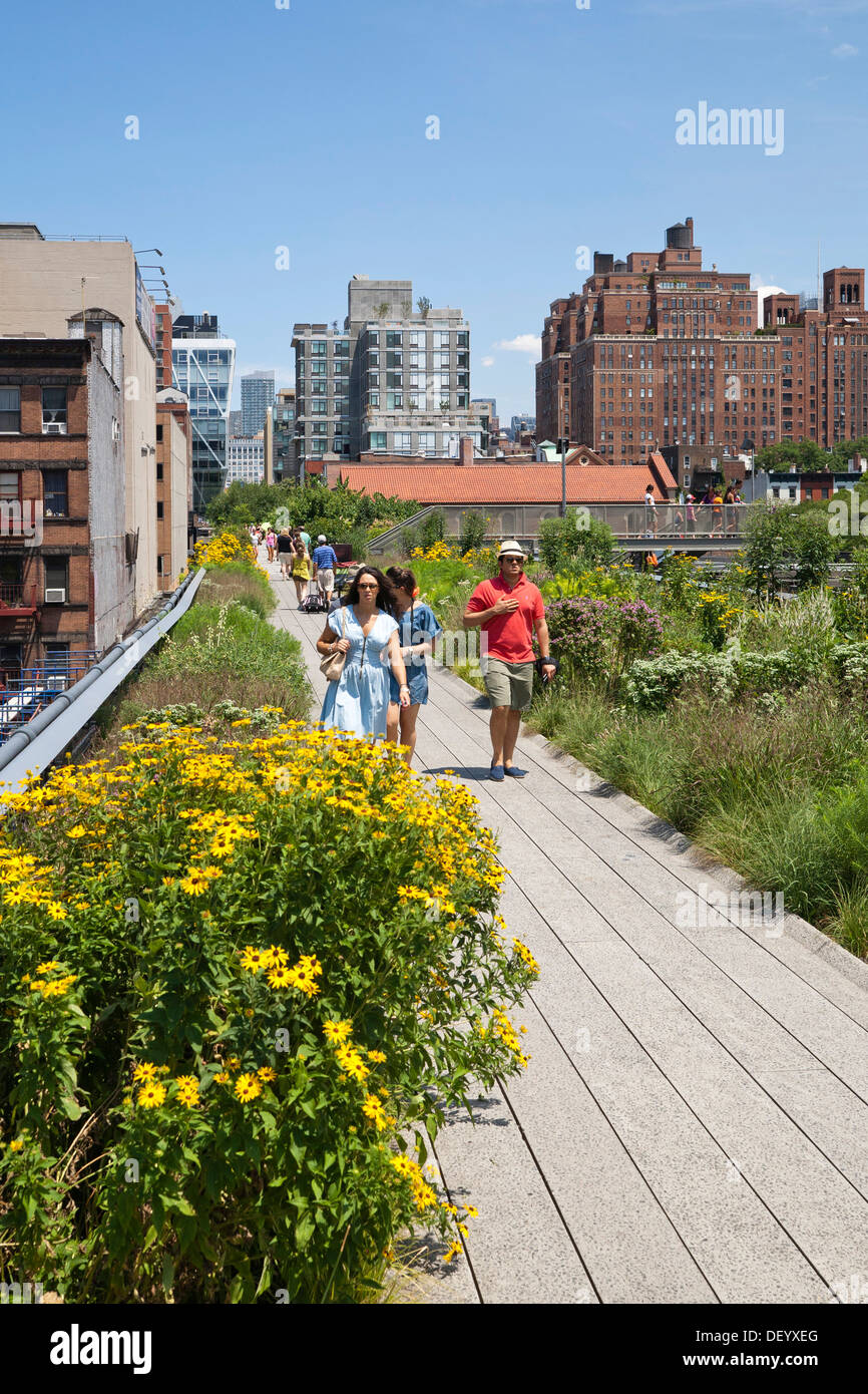 High Line Park, Lower West Side, Chelsea, Greenwich Village, Manhattan, New York City, USA Stock Photo