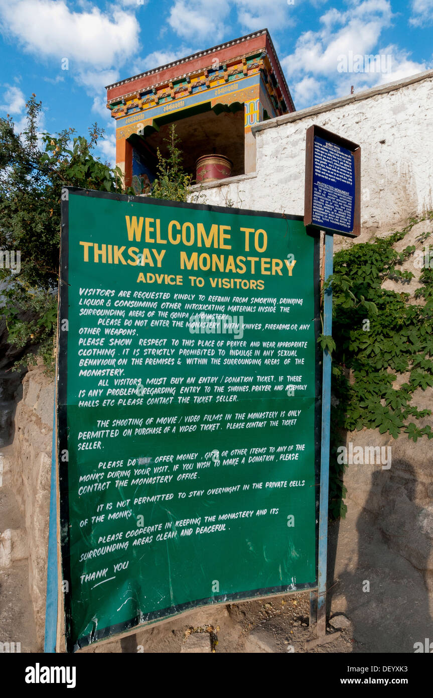 India, Jammu & Kashmir, Ladakh, Leh, sign, which outlines rules