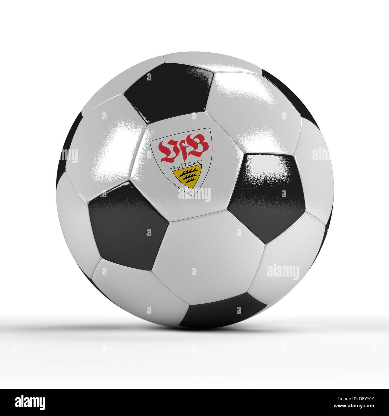 Football with the logo of VfB Stuttgart Stock Photo