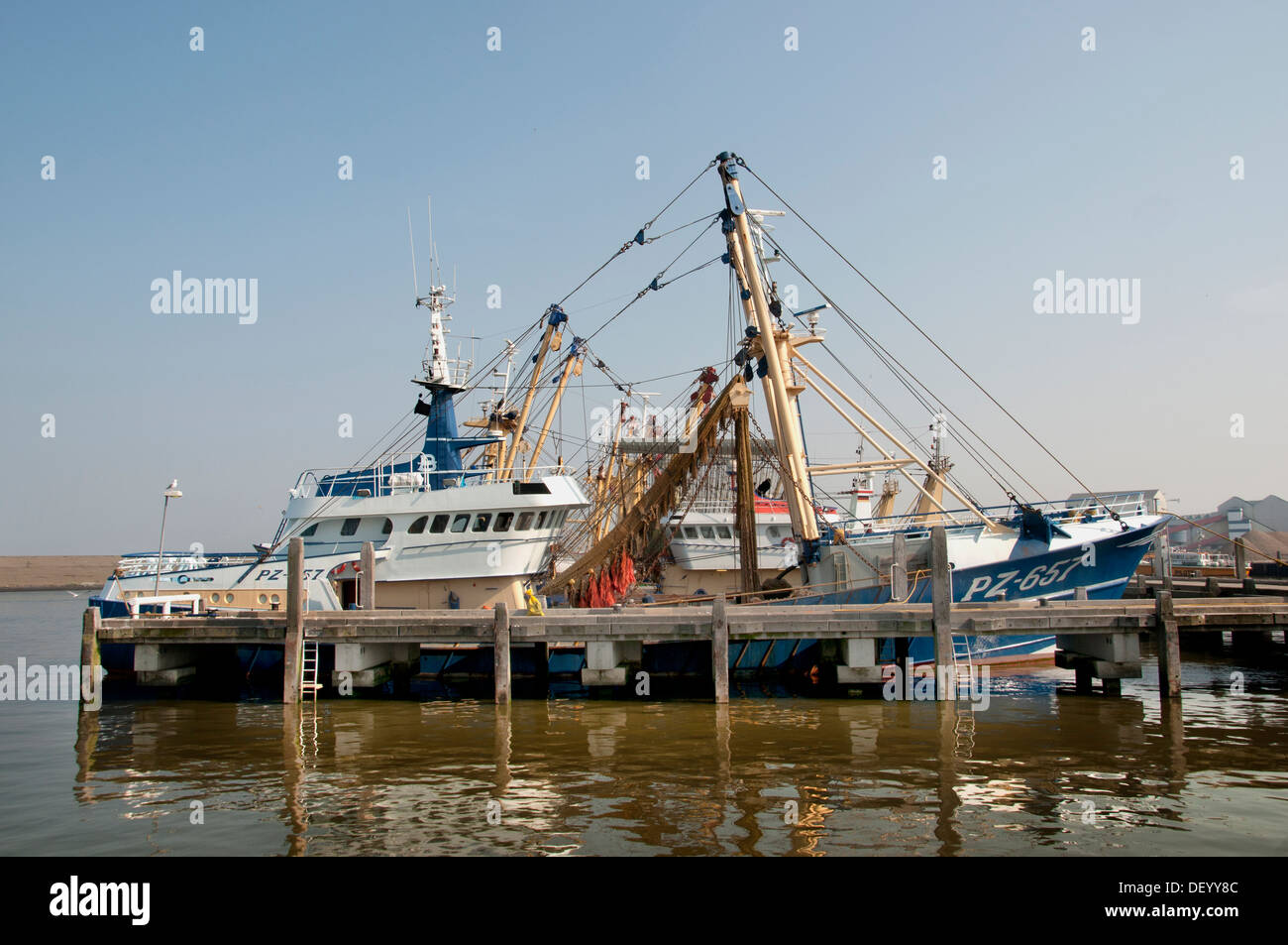 Harlingen Fishing port with a fish auction function and a home port for