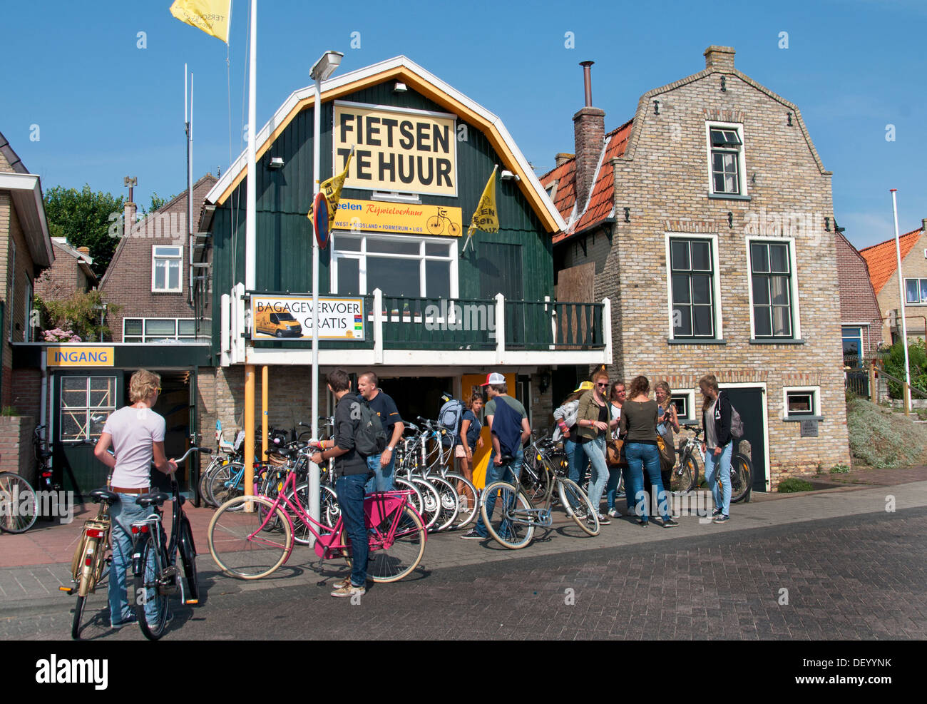 Terschelling Netherlands Bikes Bicycles for rent Stock Photo