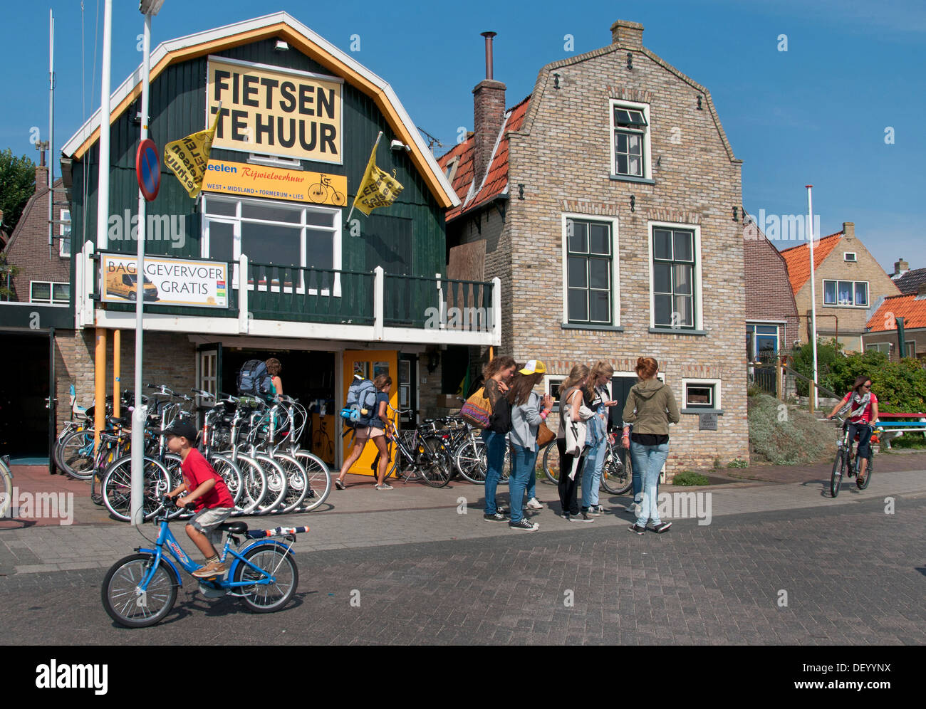 Terschelling Netherlands Bikes Bicycles for rent Stock Photo