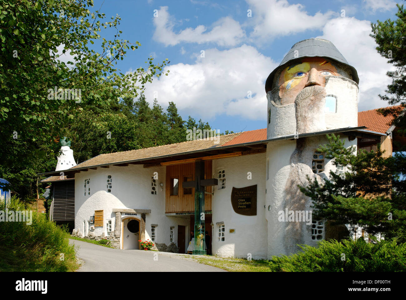 Glaeserne Scheune, Glassy Barn, built by Rudolf Schmid, from 1980, Viechtach, Bavarian Forest, Lower Bavaria Stock Photo