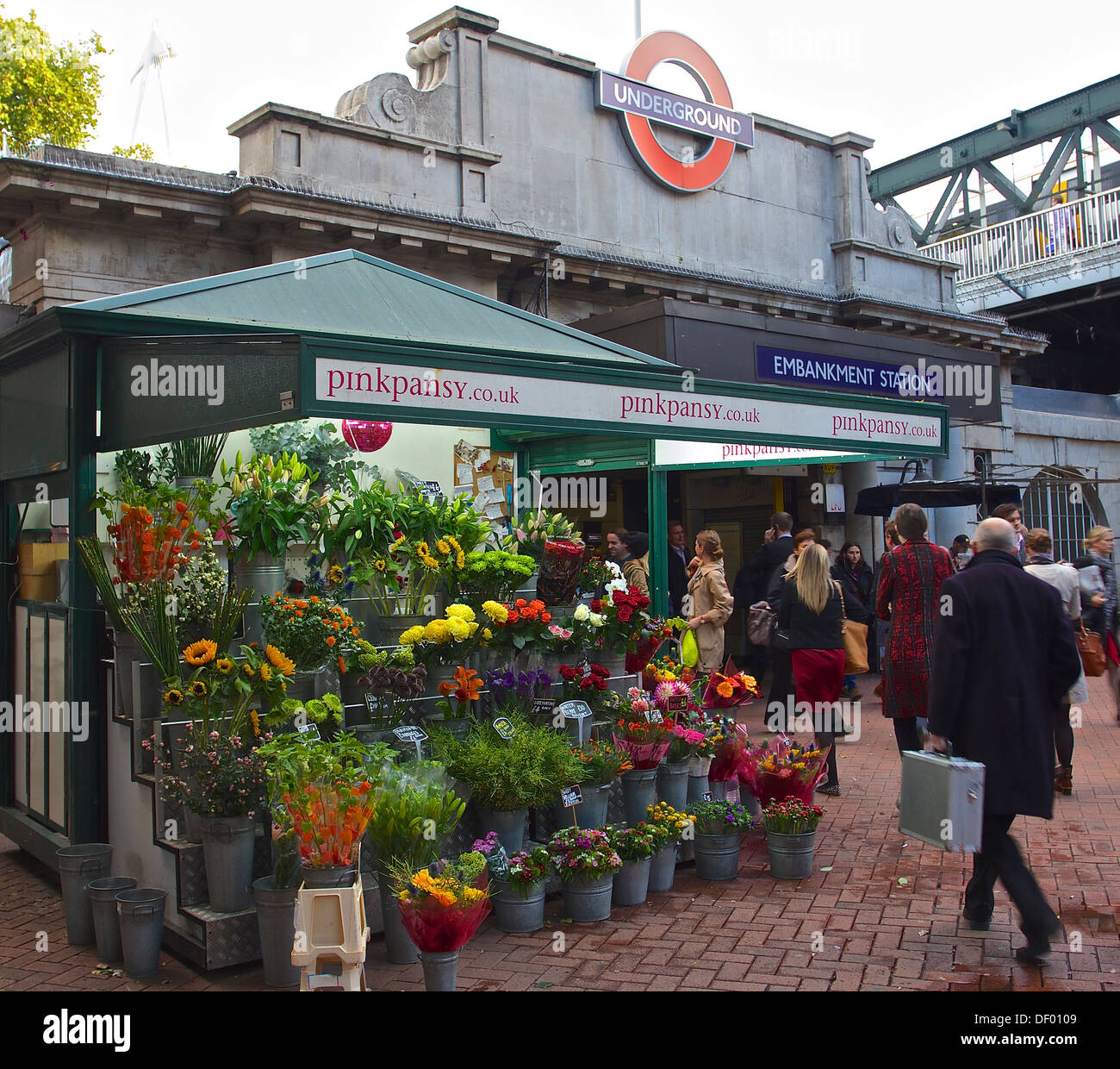 london embankment train station Stock Photo