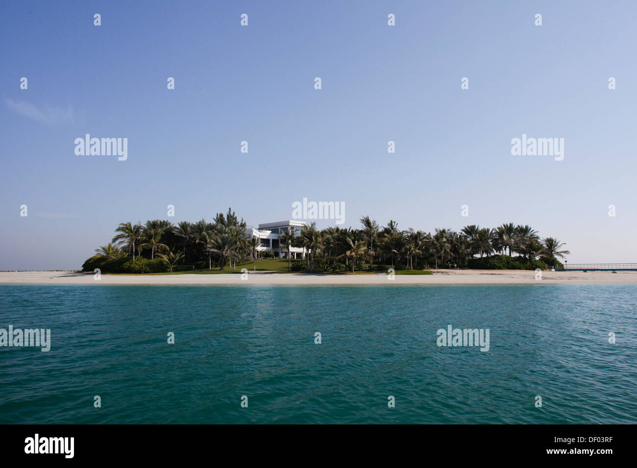 First inhabited island of the artificial archipelago 'The World' or 'World Islands', Dubai, Emirate of Dubai Stock Photo