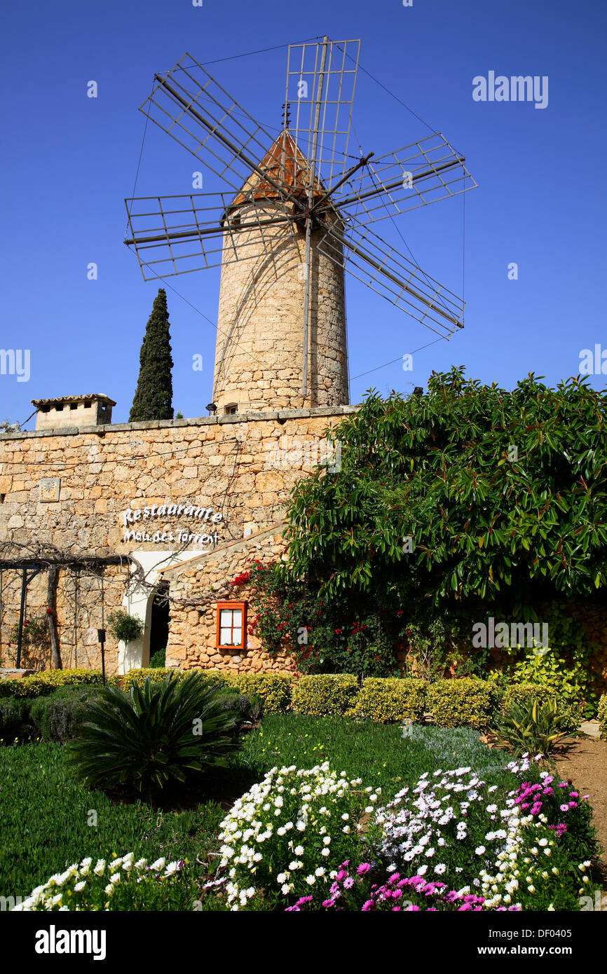 Moli des Torrent, Restaurant near Santa Maria,  Mallorca, Balearic Islands, Spain Stock Photo