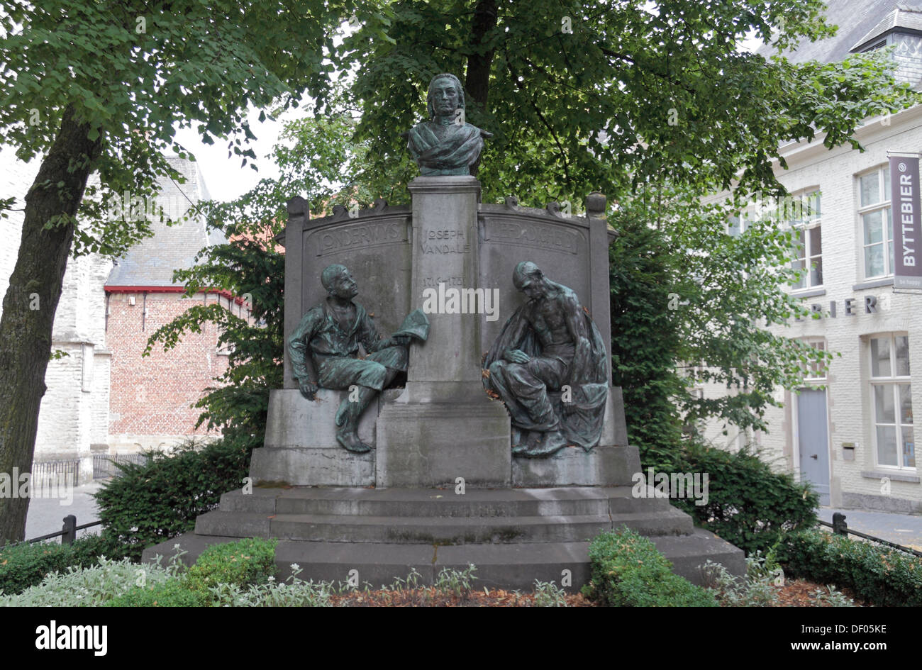 Joseph Van Dale memorial in Kortrijk, West Flanders, Belgium. Stock Photo
