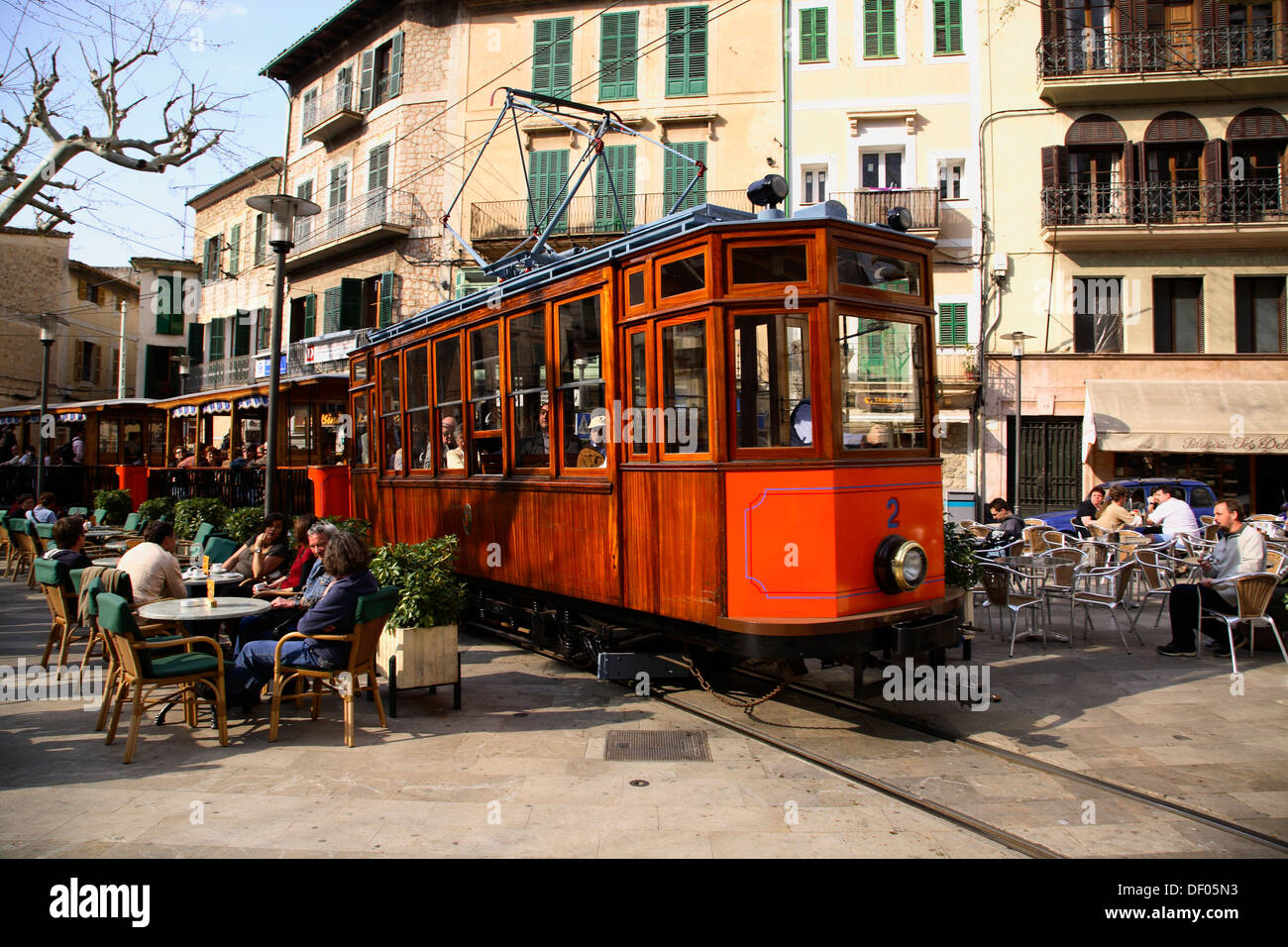 Tram between Soller and Port Soller, Mallorca, Balearic Islands, Spain Stock Photo