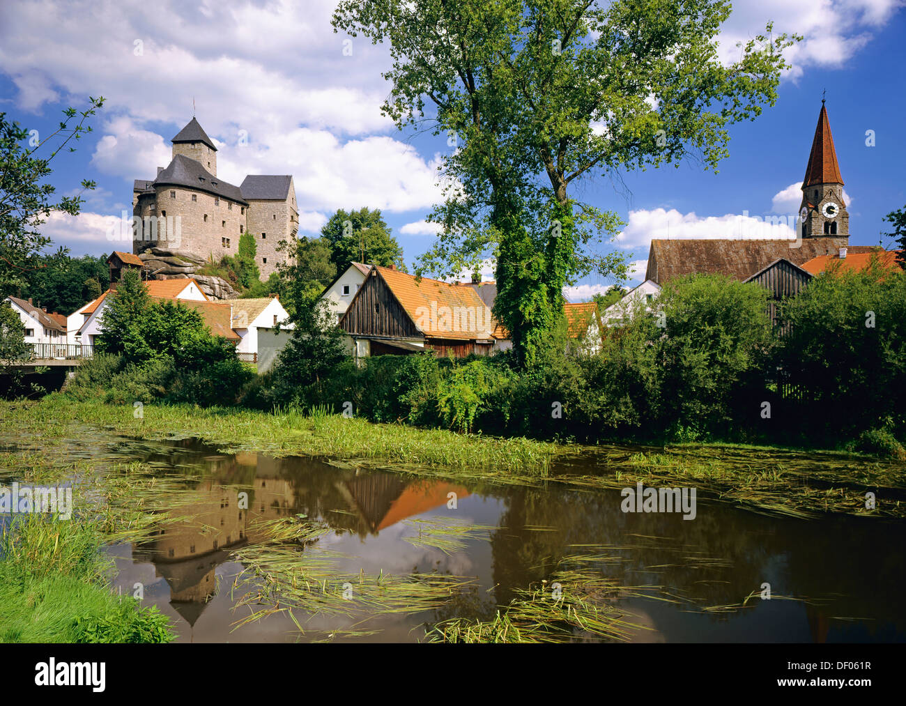 Falkenberg on the Waldnaab River, Falkenberg, Upper Palatinate, Bavaria, Germany Stock Photo