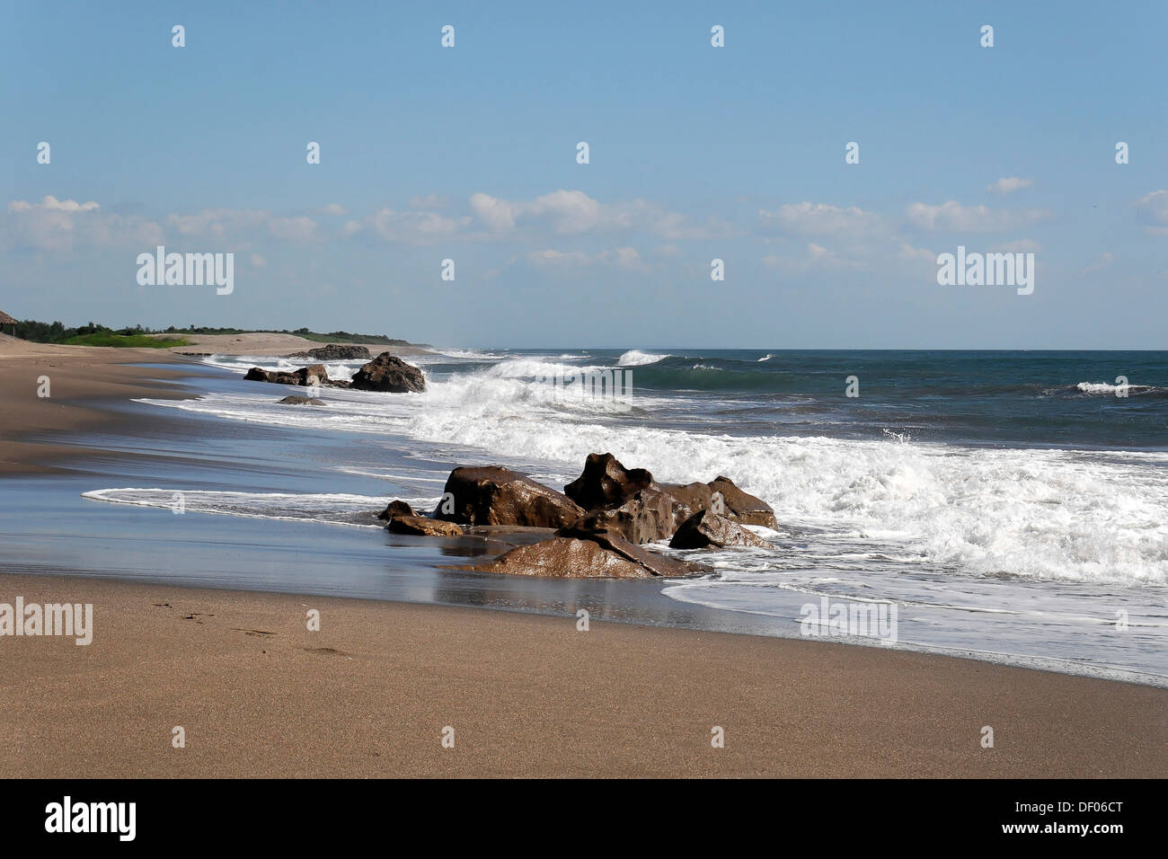 Las Penitas, beach at Poneloya, Leon, Nicaragua, Central America Stock