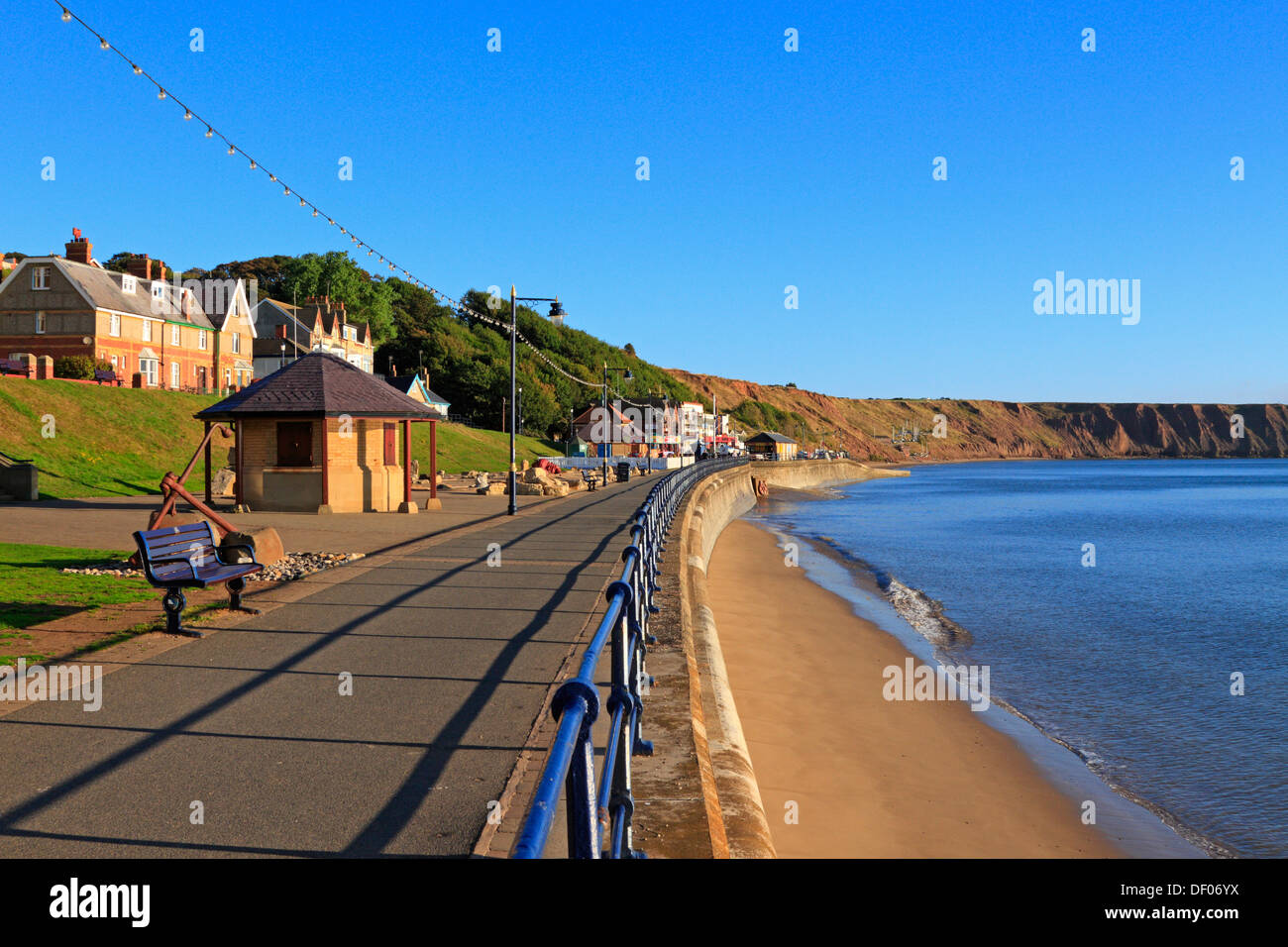 The seafront promenade and beach at Filey, North Yorkshire, England, UK Stock Photo Alamy