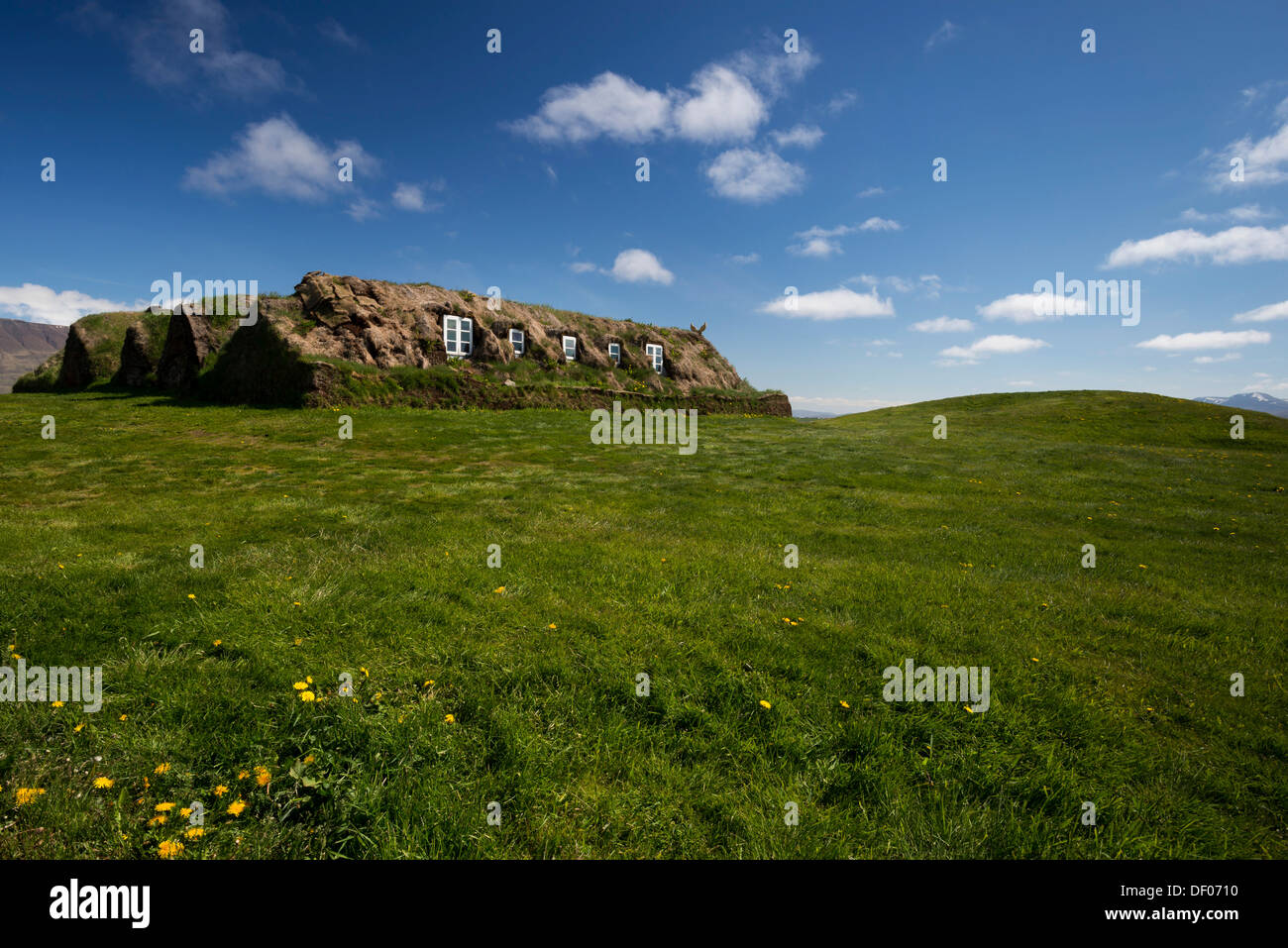 Turf farmhouse or Glaumbær Peat Museum, Peninsula Skagi, Norðurland vestra, Northwest Iceland, Iceland, Europe Stock Photo