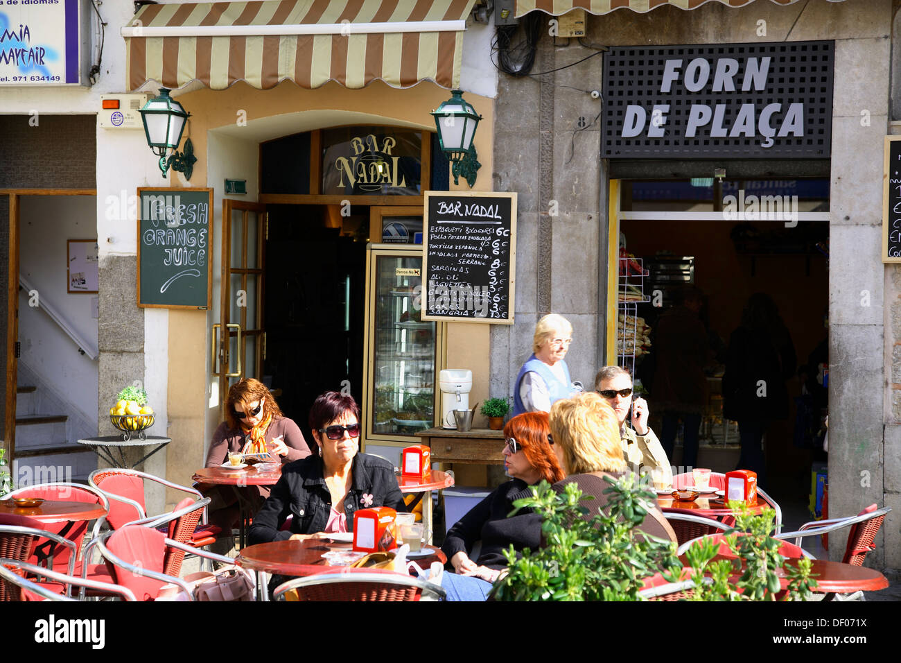 Cafe in Soller,  Mallorca, Balearic Islands, Spain Stock Photo