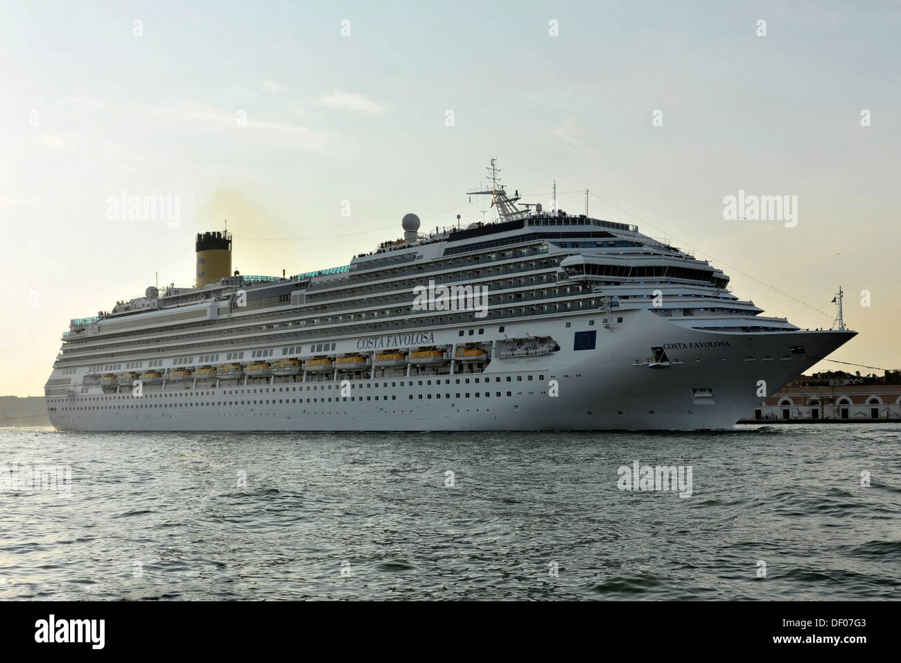Cruise ship, Costa Favolosa, built in 2011, 290m, 3000 passengers, during departure, Venice, Veneto, Italy, Europe Stock Photo