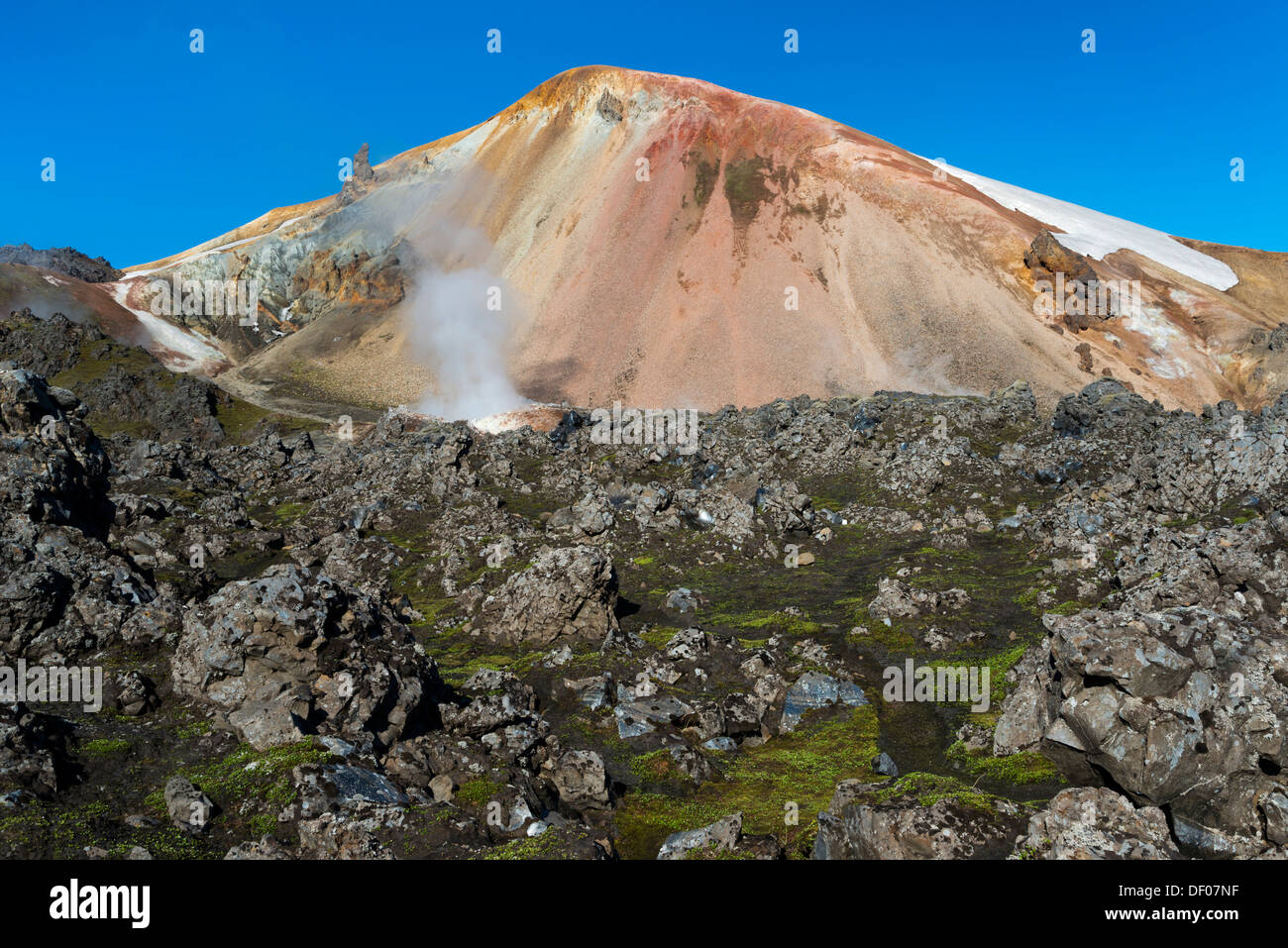 Brennisteinsalda volcano with the Laugahraun lava field, rhyolite ...