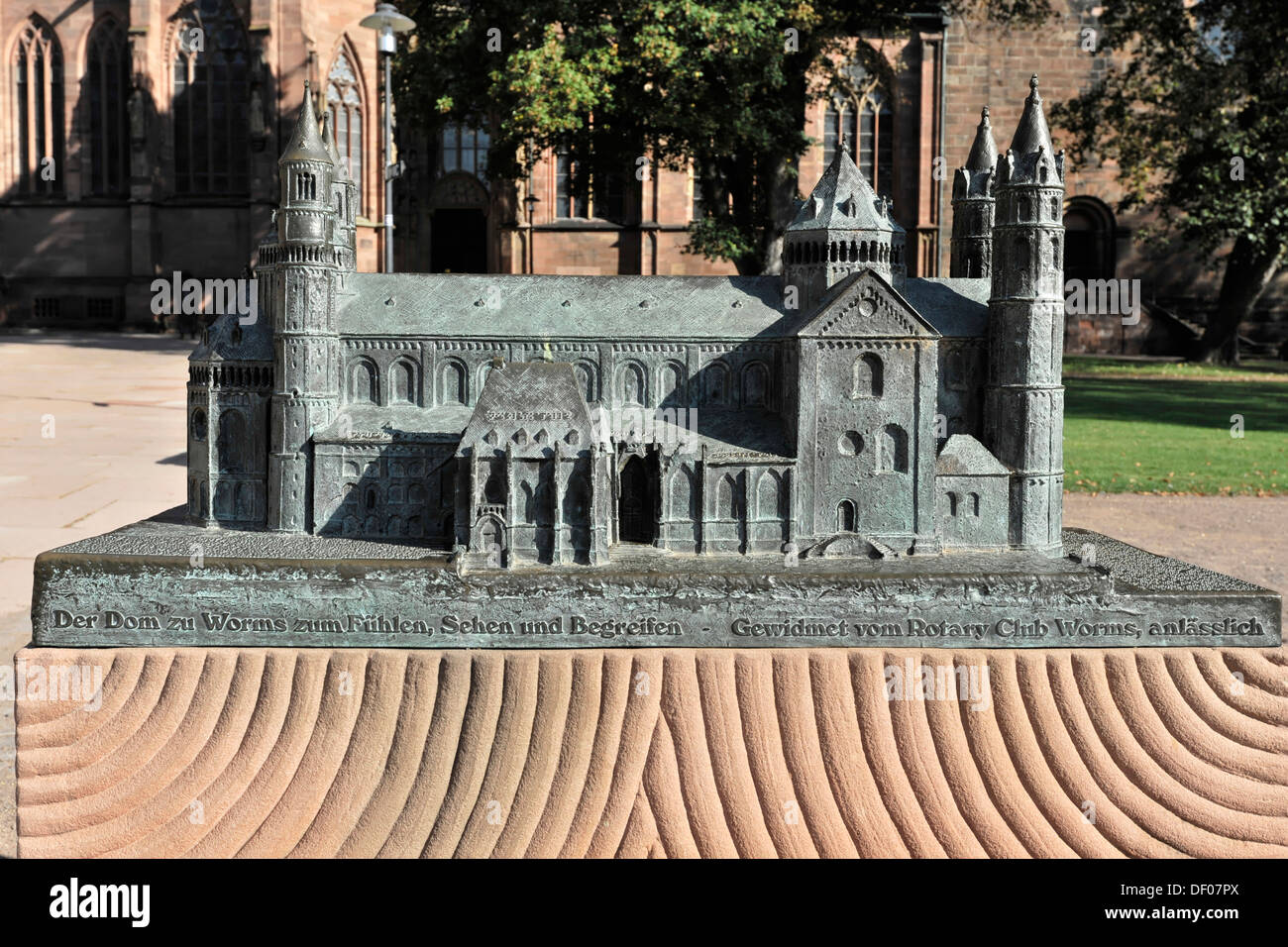 Model, a touchable Worms Cathedral, Worms, Rhineland-Palatinate Stock Photo