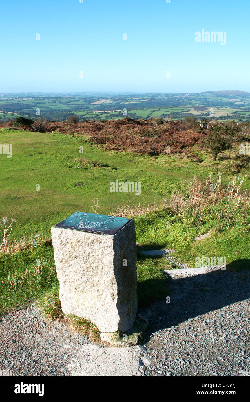 The OS point at Kit Hill near Callington in Cornwall, UK Stock Photo