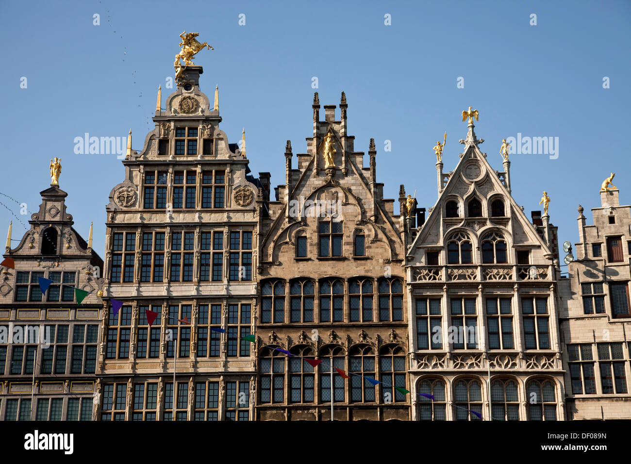 16th-century Guildhouses at the market square Grote Markt in Antwerp, Belgium, Europe Stock Photo