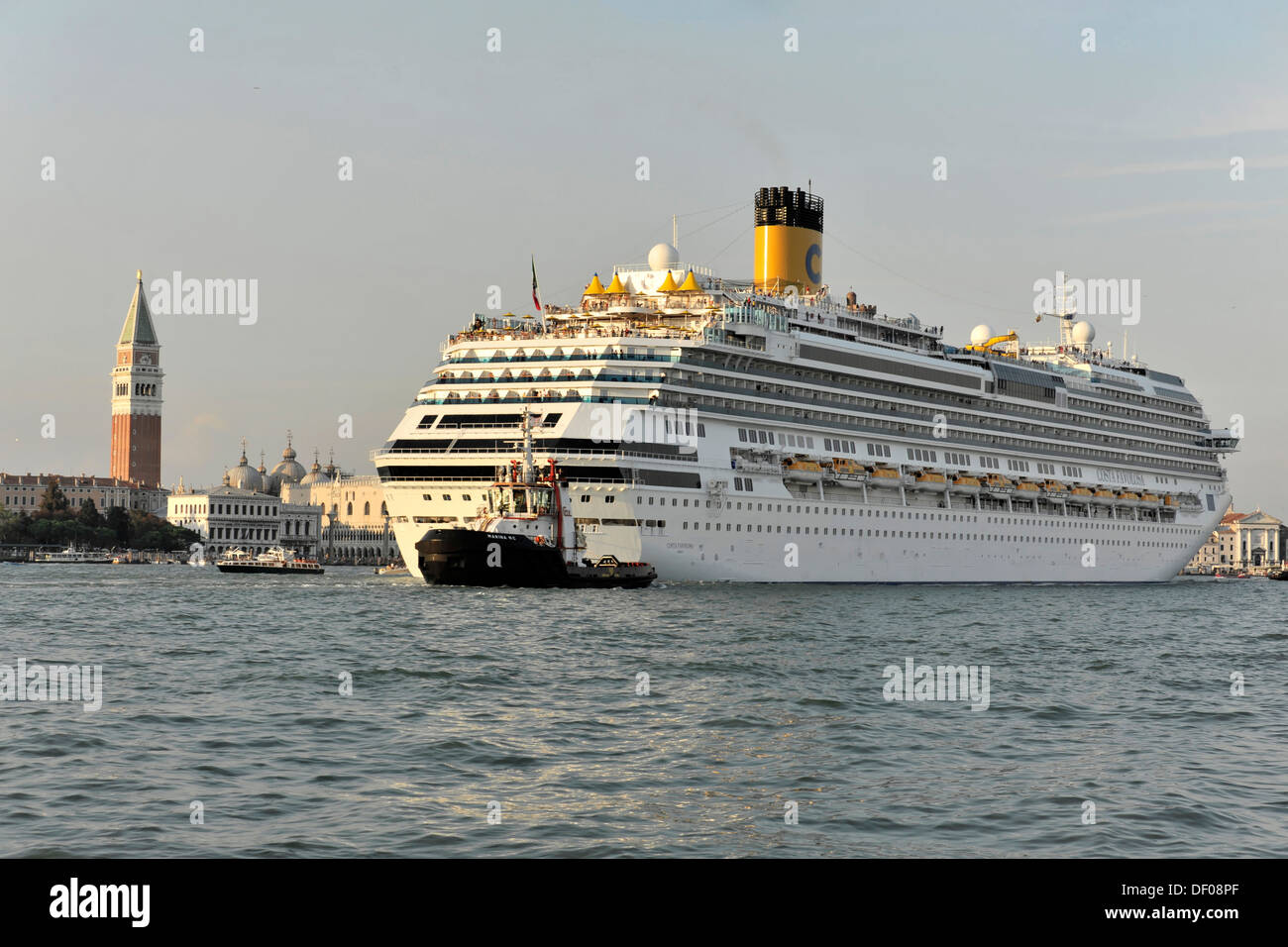 Cruise ship, Costa Favolosa, built in 2011, 290m, 3, 000 passengers, departing Venice, Veneto, Italy, Europe Stock Photo