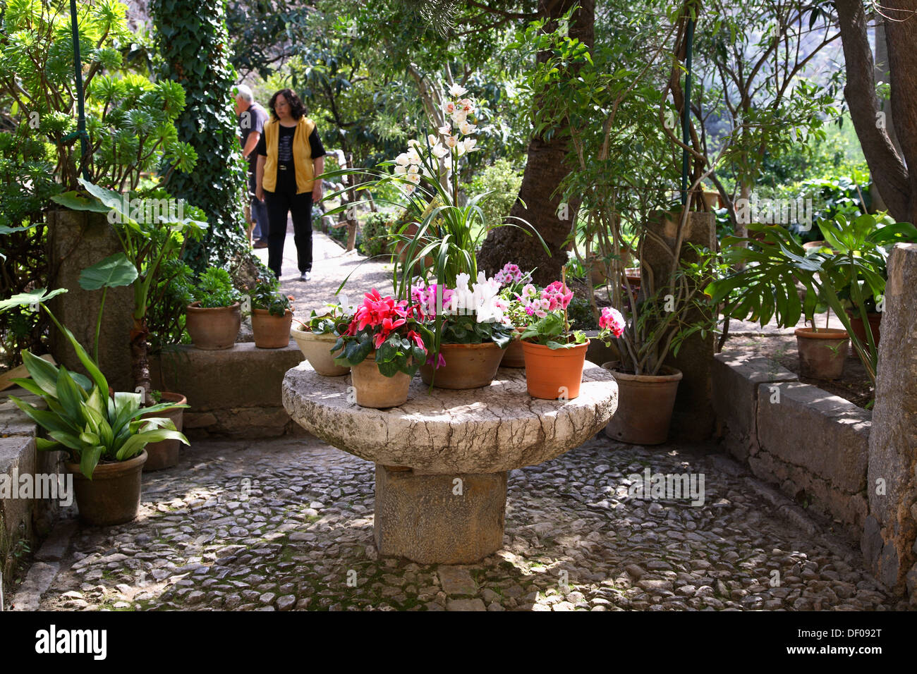 Garden of Son Marroig Mansion,  Deia in the Tramuntana Region, Mallorca,  Balearic Islands Spain Stock Photo