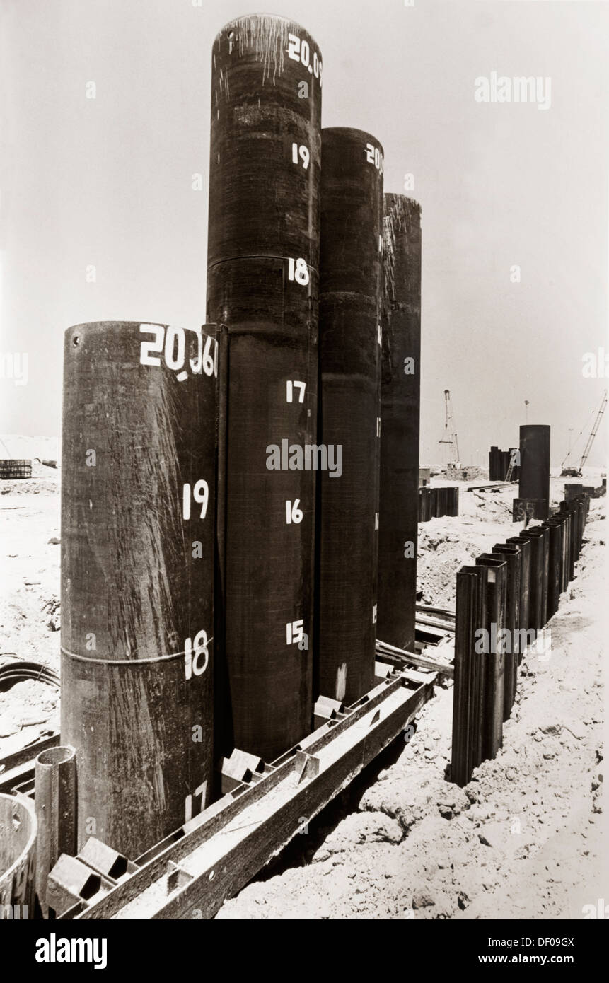 Dubai UAE Construction 1977 Piling Stock Photo