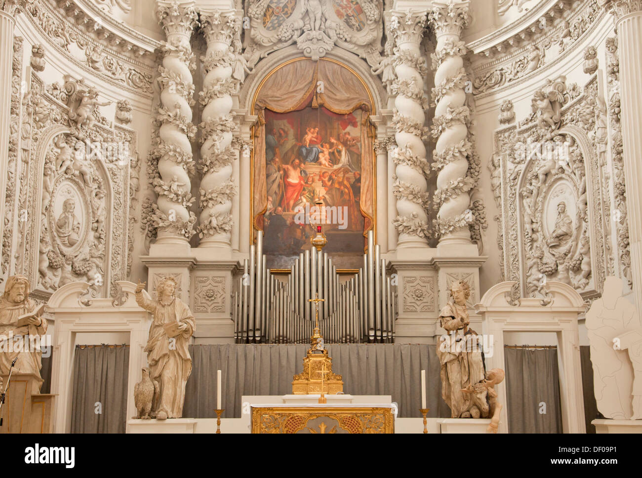 altar of the catholic Theatine Church of St. Cajetan in Munich, Bavaria, Germany Stock Photo