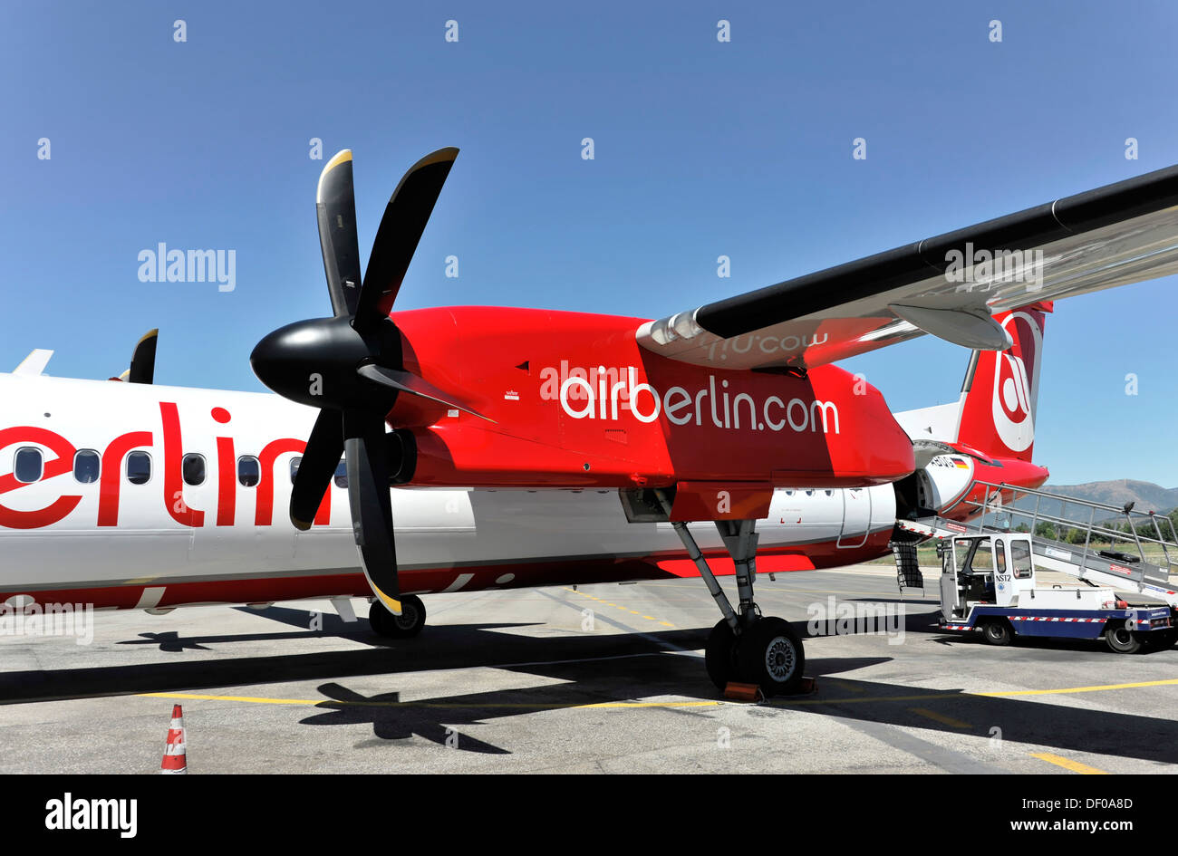 Bombardier Q400 airberlin, Florence Airport, Tuscany, Italy, Europe Stock Photo