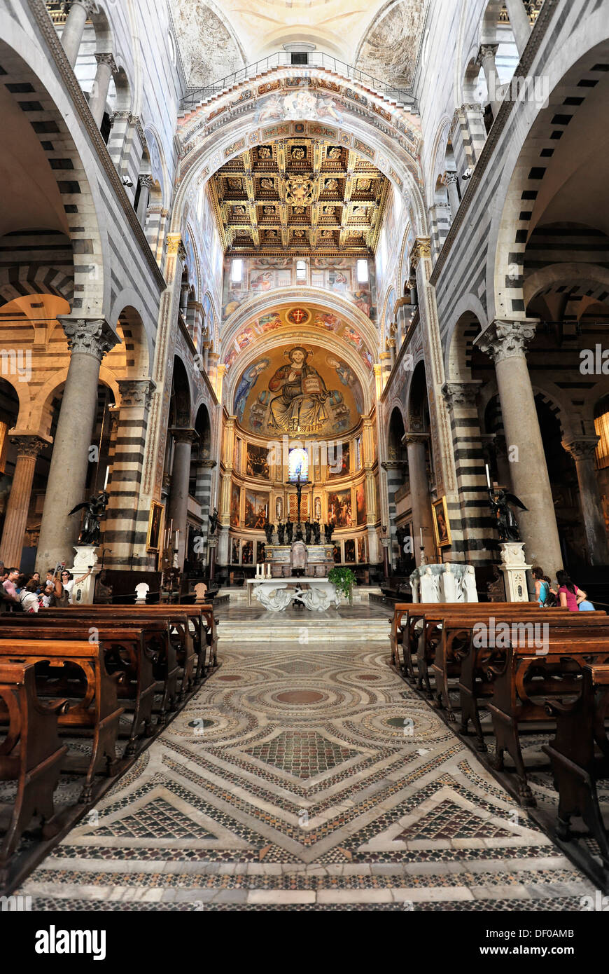 Interior with the altar area, Santa Maria Assunta Cathedral, Pisa Cathedral, Pisa, Tuscany, Italy, Europe Stock Photo