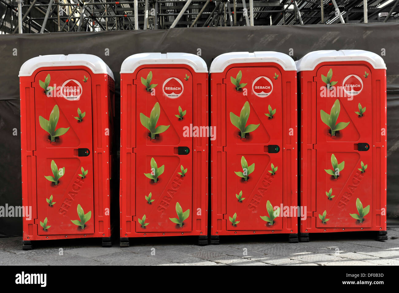 Portable toilets,Loos, on the forecourt of the Basilica di Santa Croce