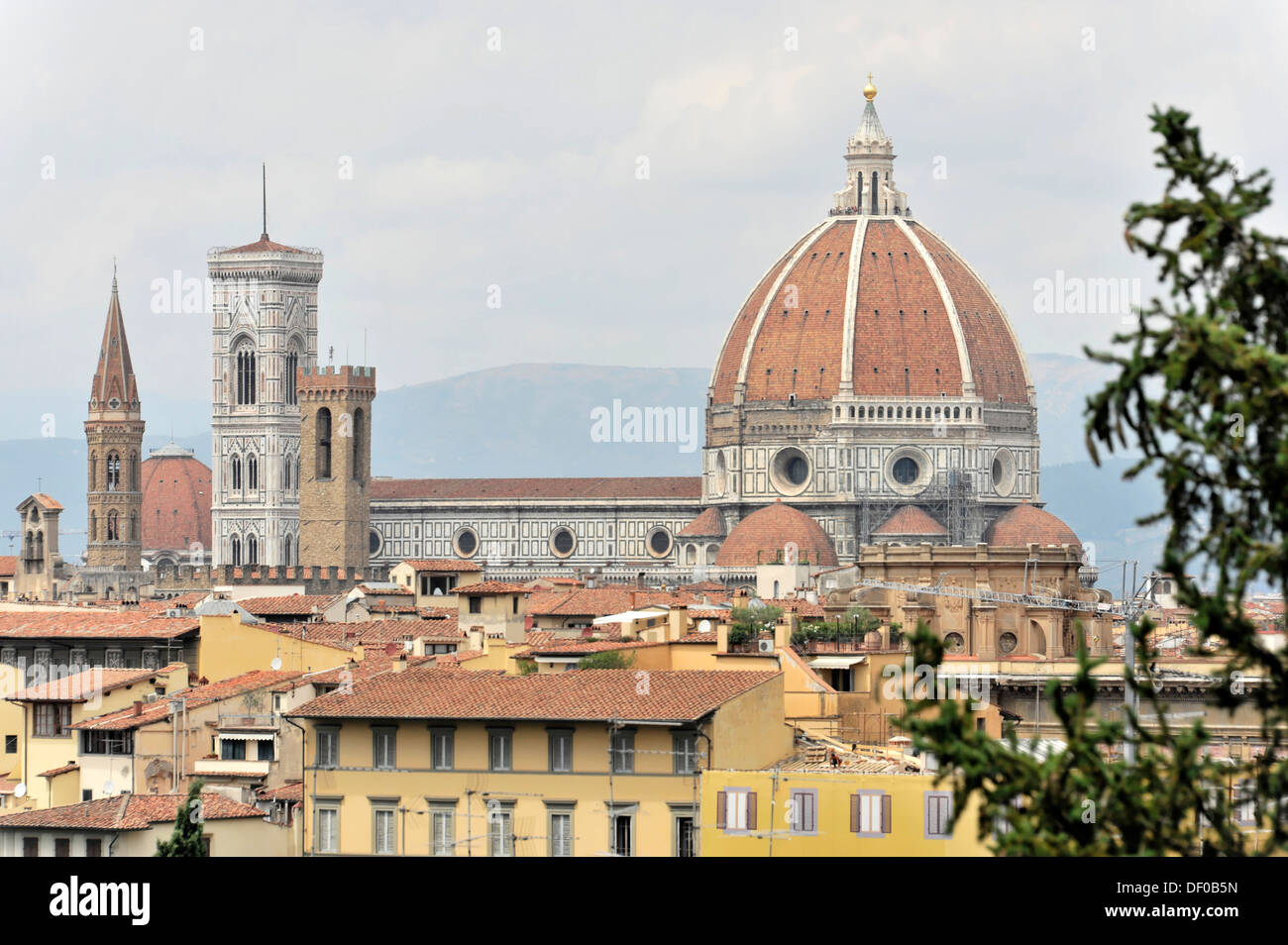 Panoramic view of Florence with the Basilica di Santa Maria del Fiore ...