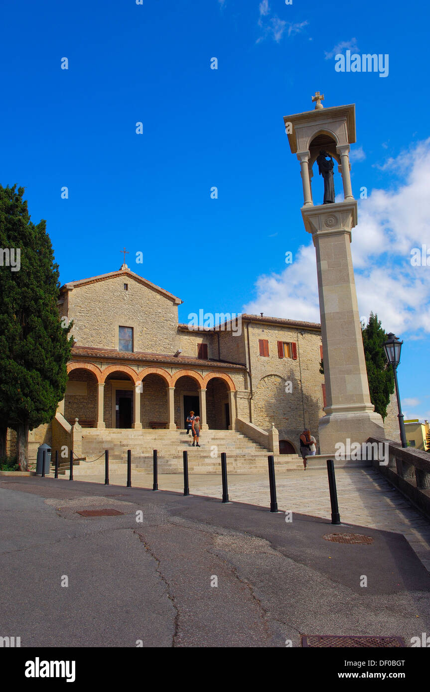 San Marino, Church of San Quirino, Monte Titano, Republic of San Marino, Italy Stock Photo