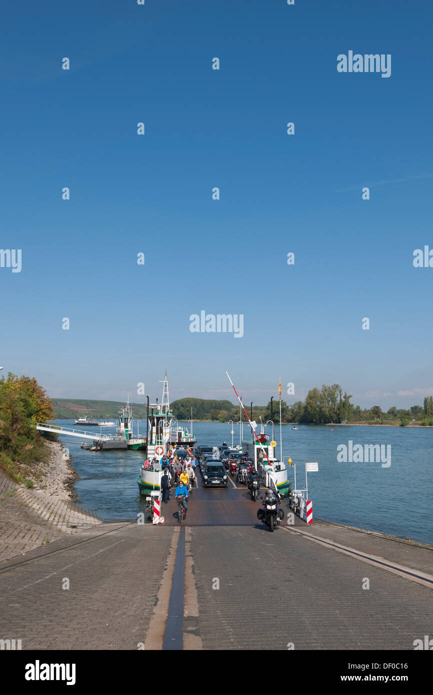 Rhine ferry, Nierstein am Rhein, Rhineland-Palatinate Stock Photo