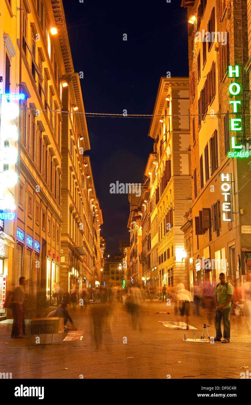 Florence, Old town at Dusk, Tuscany. Italy. Europe Stock Photo