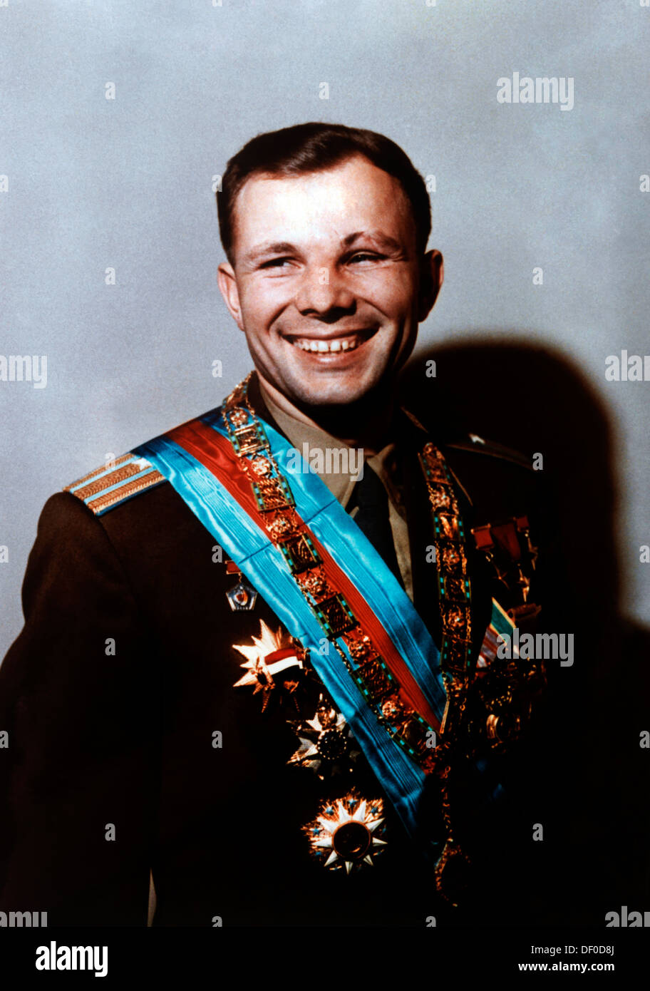Yuri Gagarin First man in Outer Space Stock Photo