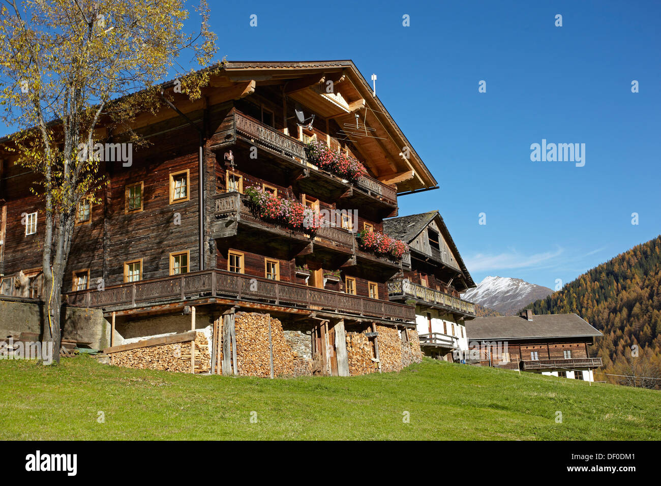 Farmhouse, Kalkstein, Innervillgraten, East Tyrol, Tyrol, Austria Stock Photo