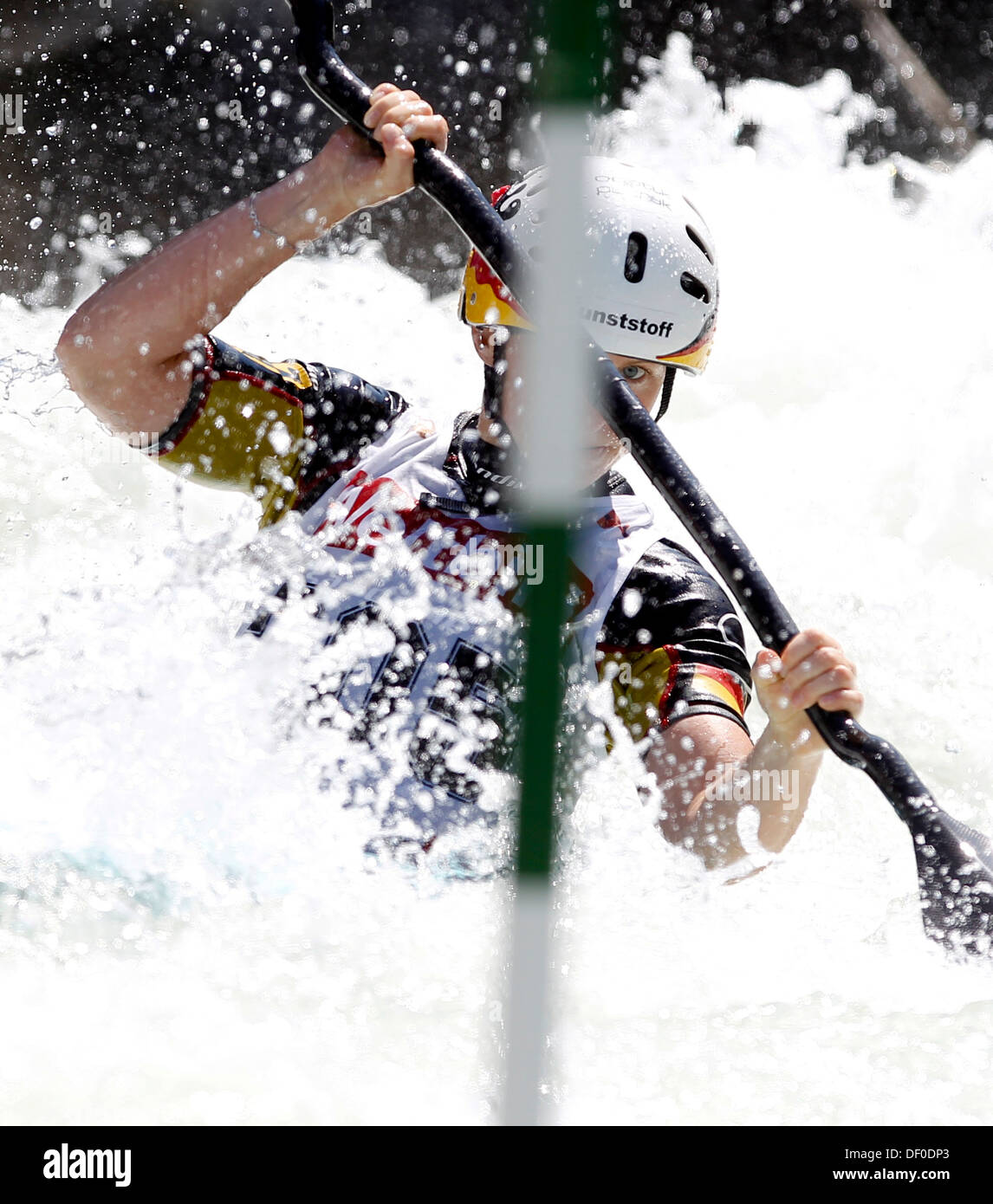 Woman kayaking Stock Photo
