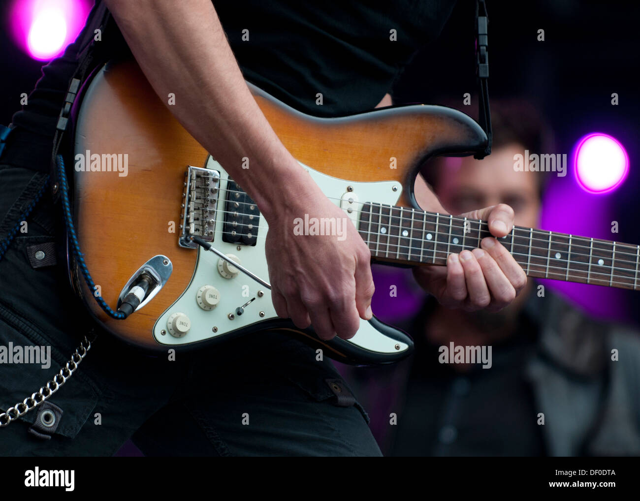 Electric guitar, guitarist Stock Photo
