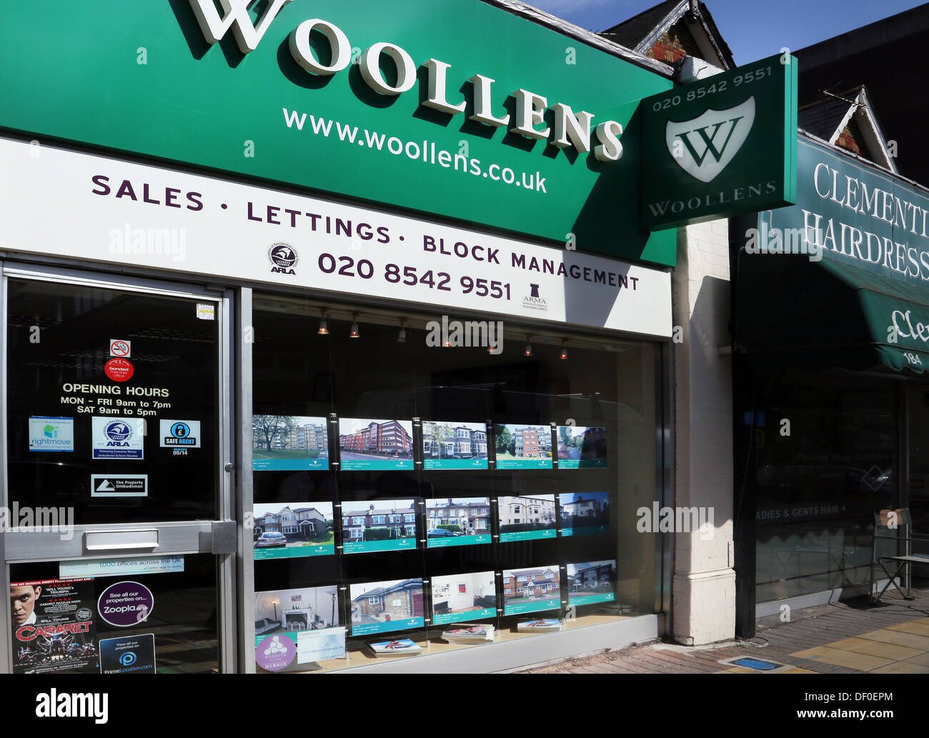 Wimbledon London England Woollens Estate Agents Stock Photo Alamy