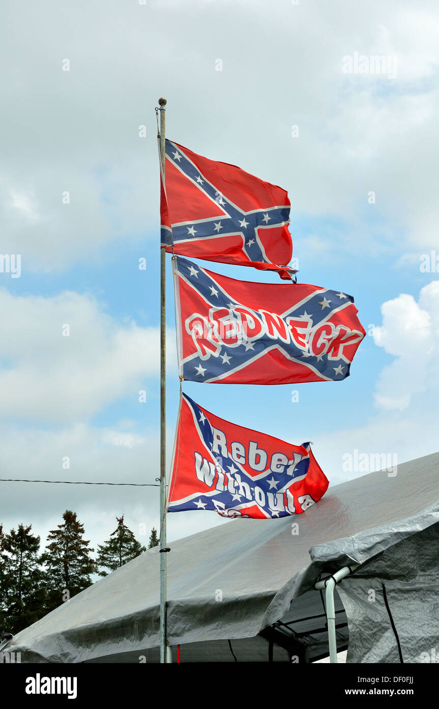 Confederate flags flying Stock Photo