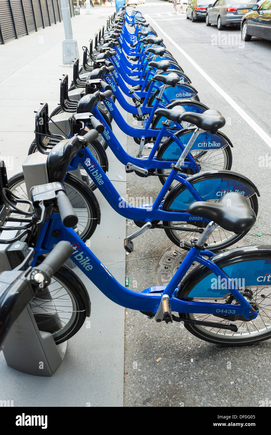 Citi Bikes, public bicycle sharing system in New York City Stock Photo ...
