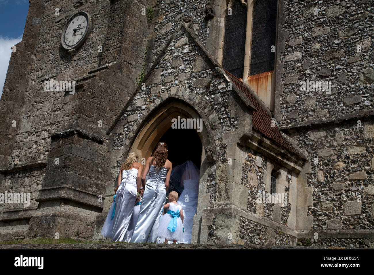 wedding at st mary the virgin church eling hampshire england Stock Photo