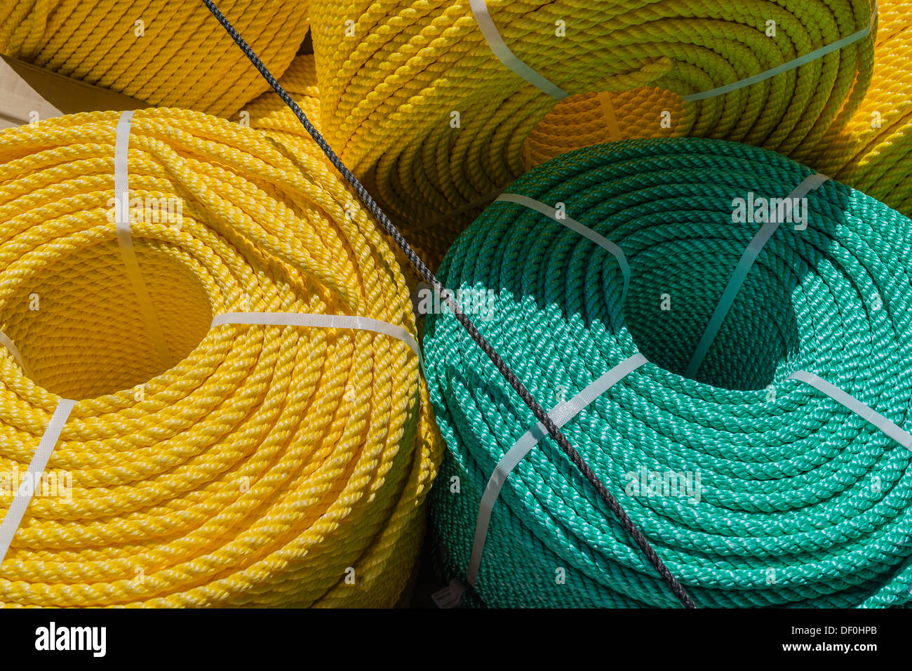 Aqua Ropes Tightly wound coil hi-res stock photography and images - Alamy