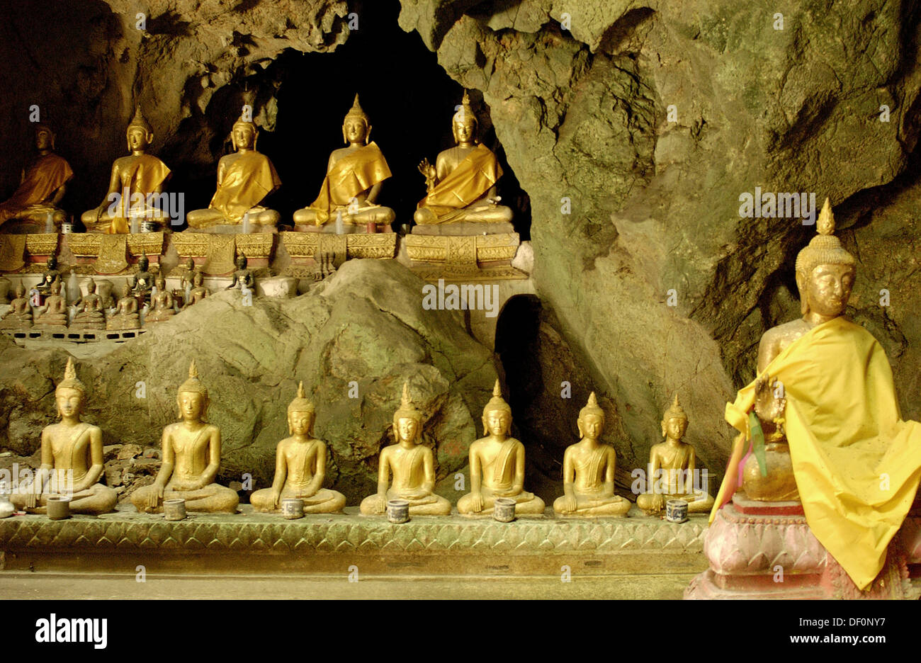 Buddha statues in underground cave. Petchaburi, Thailand Stock Photo