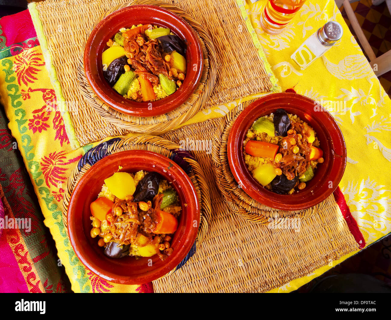 Couscous - traditional moroccan food in Marrakech, Morocco, Africa Stock Photo