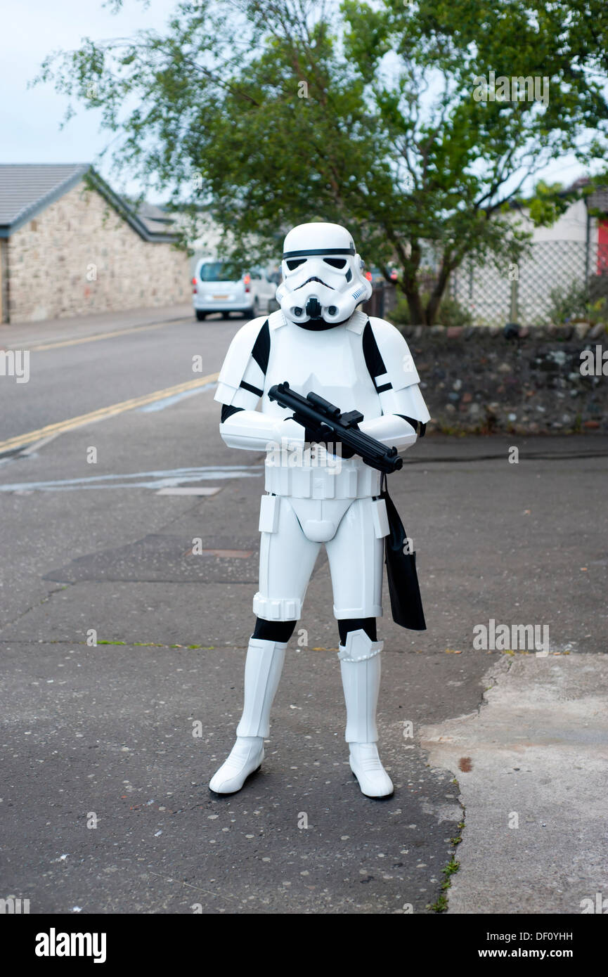 Storm trooper with gun and full suit Stock Photo