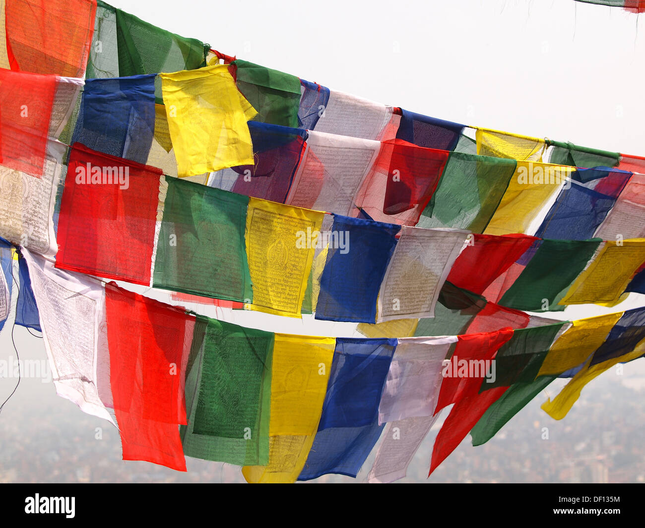 flags in the sky over the Kathmandu, Nepal Stock Photo Alamy